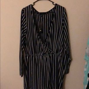 Navy Blue Striped Romper